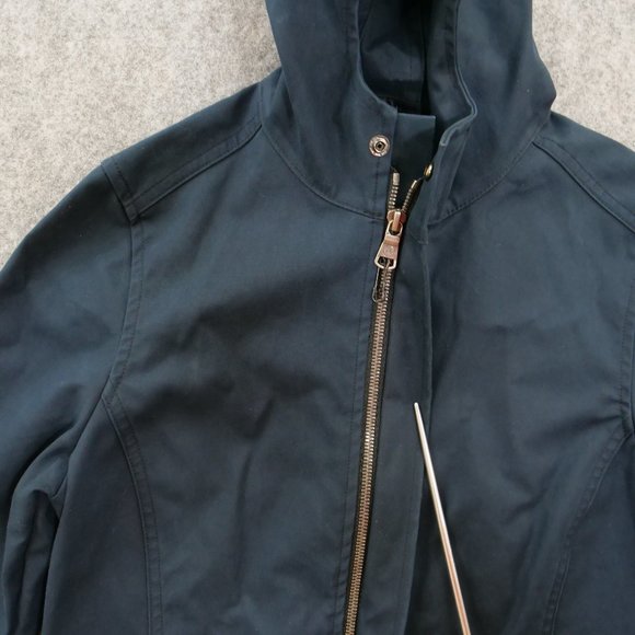 Aether Jacket Womens Small 1 Blue Hooded Full Zip Rain Pockets Long Sleeve - Picture 7 of 14